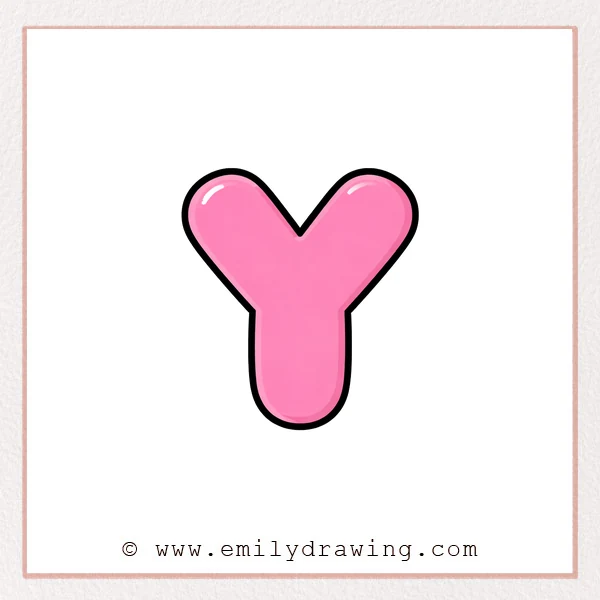 Preview of Bubble Letter Y drawing